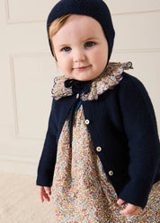 Marianne Floral Long Sleeve Dress with Bloomers in Toffee Made with Liberty Fabric (3mths-3yrs) Dresses from Pepa London US