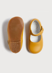 Leather Mary Jane Baby Shoes in Mustard (20-24EU) SHOES from Pepa London US