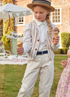 Plain Light Linen Trousers in Beige (4-10yrs) Trousers  from Pepa London US