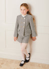 Jaquard Double Breasted Gold Button Jacket In Black (4-10yrs) COATS  from Pepa London US