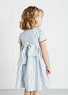 Handsmocked Delicate Stripe Short Sleeve Dress in Blue (12mths-10yrs) Dresses  from Pepa London US