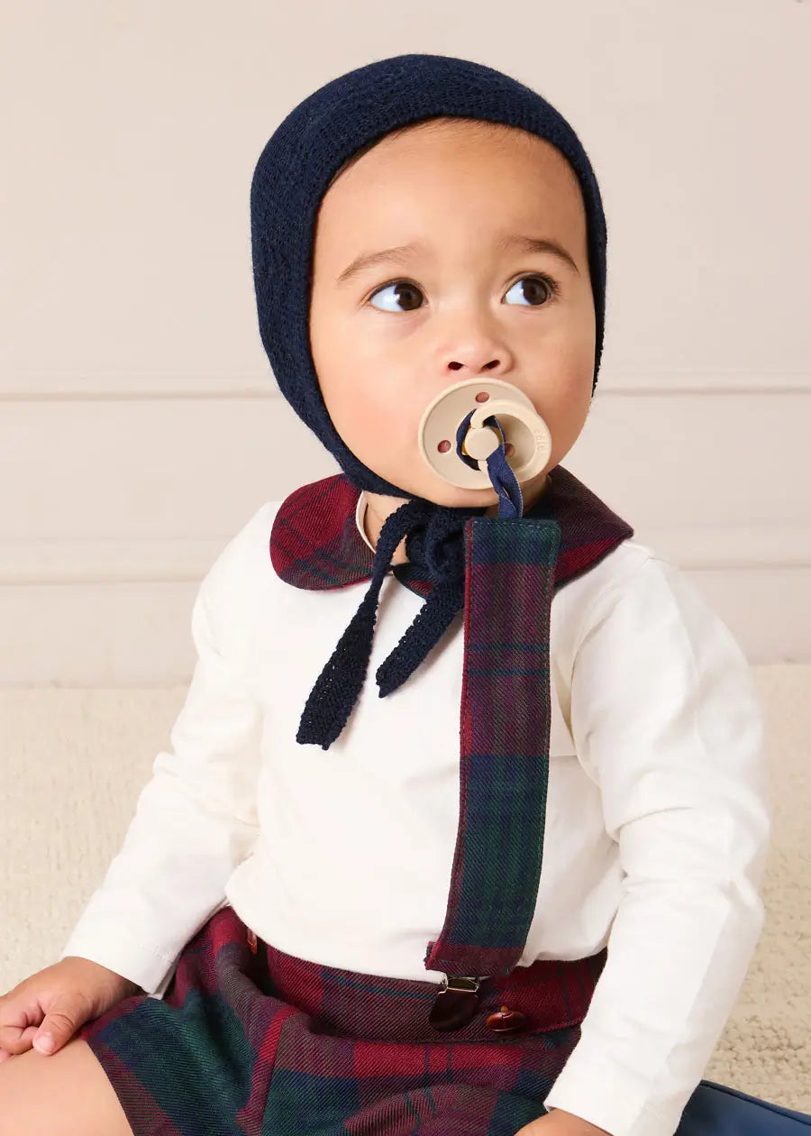 Grovesnor Tartan Collar Long Sleeve Bodysuit in Red (1mth-3yrs) Tops & Bodysuits from Pepa London US