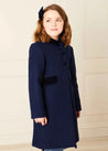 Single Breasted Scallop Detail Coat In Navy (12mths-10yrs) COATS from Pepa London US