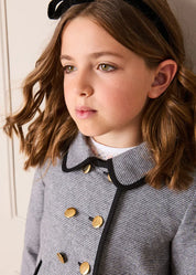 Alderney Check Double Breasted Gold Button Jacket in Black (4-12yrs) Coats from Pepa London US
