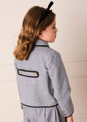 Alderney Check Double Breasted Gold Button Jacket in Black (4-12yrs) Coats from Pepa London US