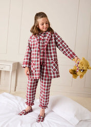 Francis Tartan Slippers in Red (24-35EU) Shoes from Pepa London US