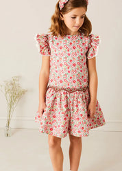 Margot Floral Sleeveless Hand-Smocked Dress in Red Made with Liberty Fabric (4-12yrs) DRESSES from Pepa London US