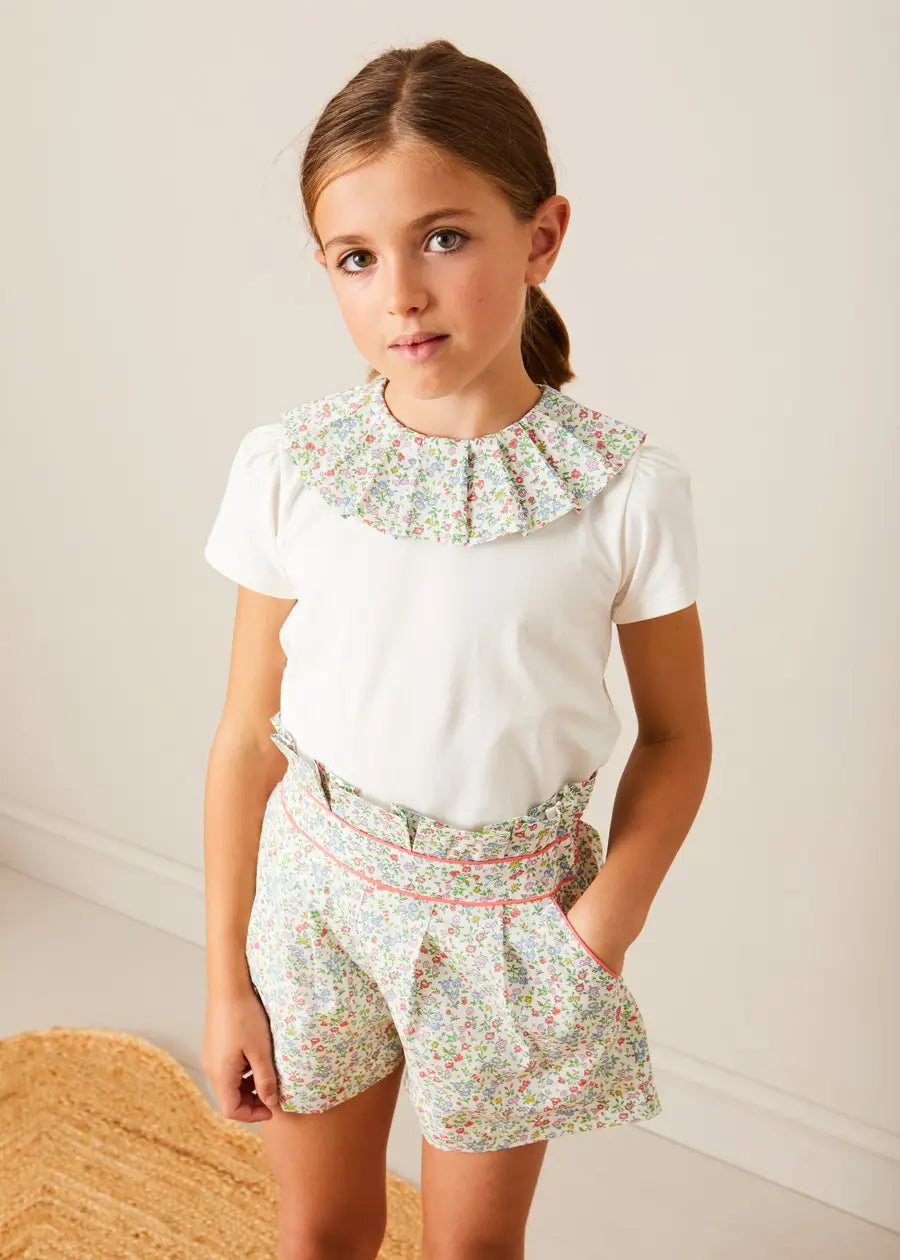 Cordelia Floral Shorts in Pink Made with Liberty Fabric (4-10yrs) SHORTS from Pepa London US