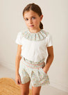 Cordelia Floral Collar Top in Pink Made with Liberty Fabric (2-10yrs) TOPS & BODYSUITS from Pepa London US