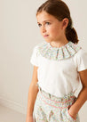 Cordelia Floral Collar Top in Pink Made with Liberty Fabric (2-10yrs) TOPS & BODYSUITS from Pepa London US