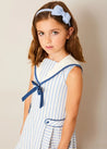 Blue Linen Big Bow Hairband Hair Accessories from Pepa London US