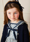 Evelyn Floral Mariner Collar Long Sleeve Dress in Blue (18mths-10yrs) Dresses  from Pepa London US