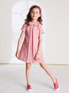 Vintage Gingham Check Dress in Raspberry Red (12mths-10yrs) - Dresses - PEPA AND CO vimeo_692225012