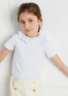 Piculina Trim Top in White (2-10yrs) Tops & Bodysuits  from Pepa London US