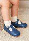 T-Bar Baby Shoes in Blue (20-24EU) Shoes from Pepa London US