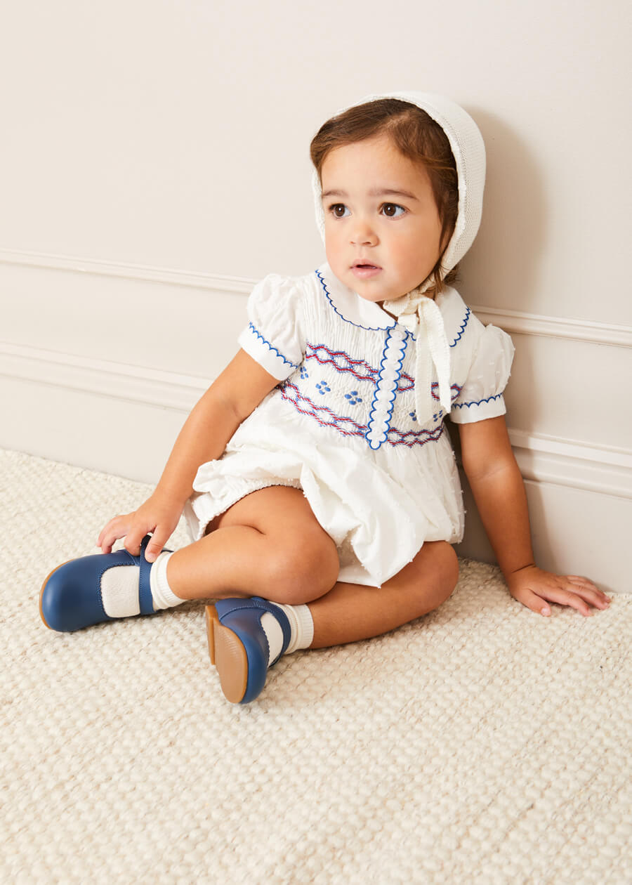 Openwork Knitted Bonnet in White (S-L) KNITTED ACCESSORIES from Pepa London US