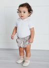 Floral Embroidered Scallop Collar Short Sleeve Bodysuit in Pink (0mths-2yrs) Tops & Bodysuits  from Pepa London US