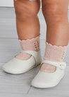 Leather Mary Jane Pram Shoes in Ivory (17-20EU) Shoes  from Pepa London US