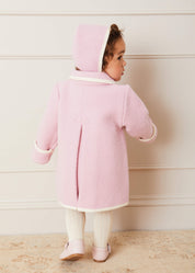 Austrian Double Breasted White Trim Baby Coat in Baby Pink (6mths-4yrs) Coats from Pepa London US