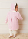 Austrian Double Breasted White Trim Baby Coat in Baby Pink (6mths-3yrs) Coats  from Pepa London US