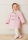 Austrian Double Breasted White Trim Baby Coat in Baby Pink (6mths-3yrs) Coats  from Pepa London US