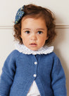 Hand Smocked Collar Long Sleeve Blouse in White (0-12mths) Blouses  from Pepa London US