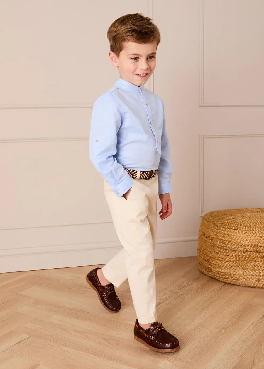 Plain Chino Trousers in Cream (4-10yrs) TROUSERS from Pepa London US