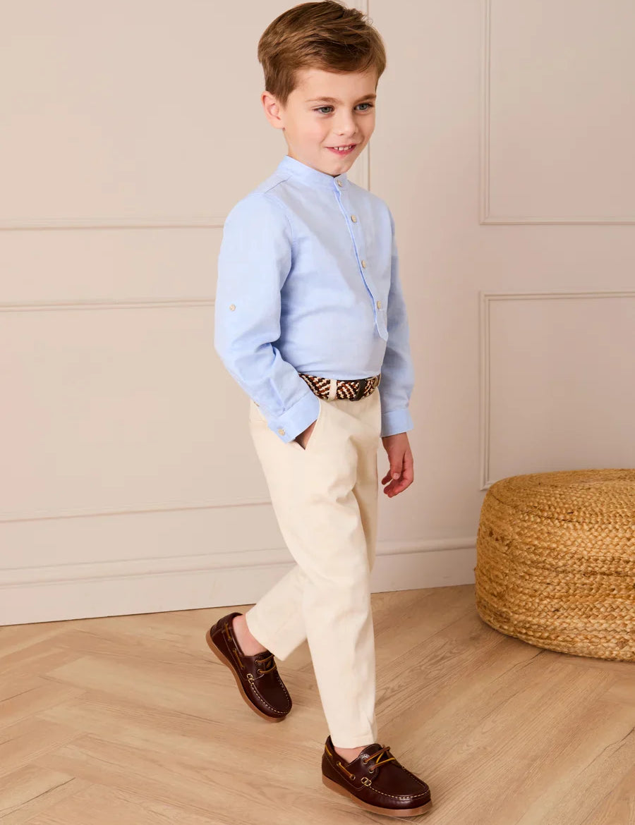 Elasticated Waist Trousers in Cream (18mths-5yrs) TROUSERS from Pepa London US