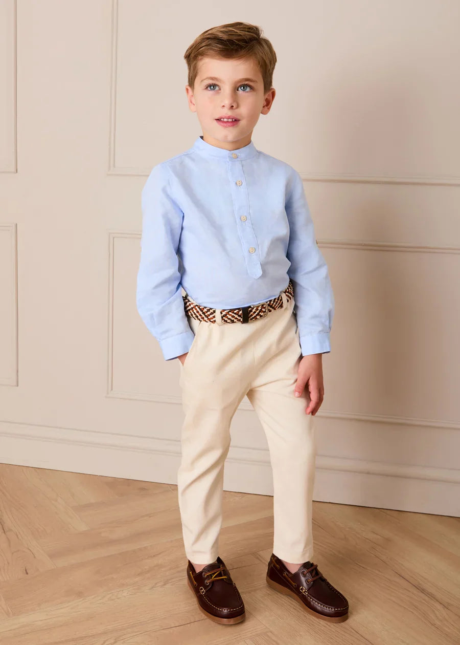 Plain Chino Trousers in Cream (4-10yrs) TROUSERS from Pepa London US