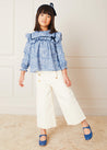 Wide Leg Front Button Trousers in Beige (2-10yrs) Trousers  from Pepa London US