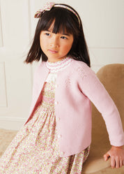Openwork Cardigan In Pink (6mths-10yrs) KNITWEAR from Pepa London US