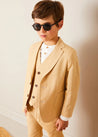 Linen Suit Trousers in Beige (4-10yrs) TROUSERS from Pepa London US