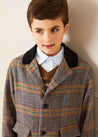 Sutherland Check Tailored Coat in Green (4-10yrs) Coats from Pepa London US