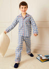 Gloucester Check Pyjamas in Blue (18mths-10yrs) Nightwear  from Pepa London US