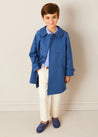 Double Breasted Coat With Detachable Hood in Blue (18mths-10yrs) COATS from Pepa London US