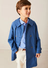 Double Breasted Coat With Detachable Hood in Blue (18mths-10yrs) COATS from Pepa London US