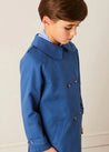 Double Breasted Coat With Detachable Hood in Blue (18mths-10yrs) COATS from Pepa London US