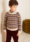 All Over Fair Isle Jumper in Camel (4-10yrs) Knitwear  from Pepa London US