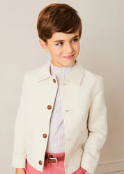 The Beaufort Striped Linen Shirt Boy Look Look from Pepa London US