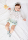 Maxwell Gingham Button Detail Bloomers in Green (1-18mths) BLOOMER from Pepa London US