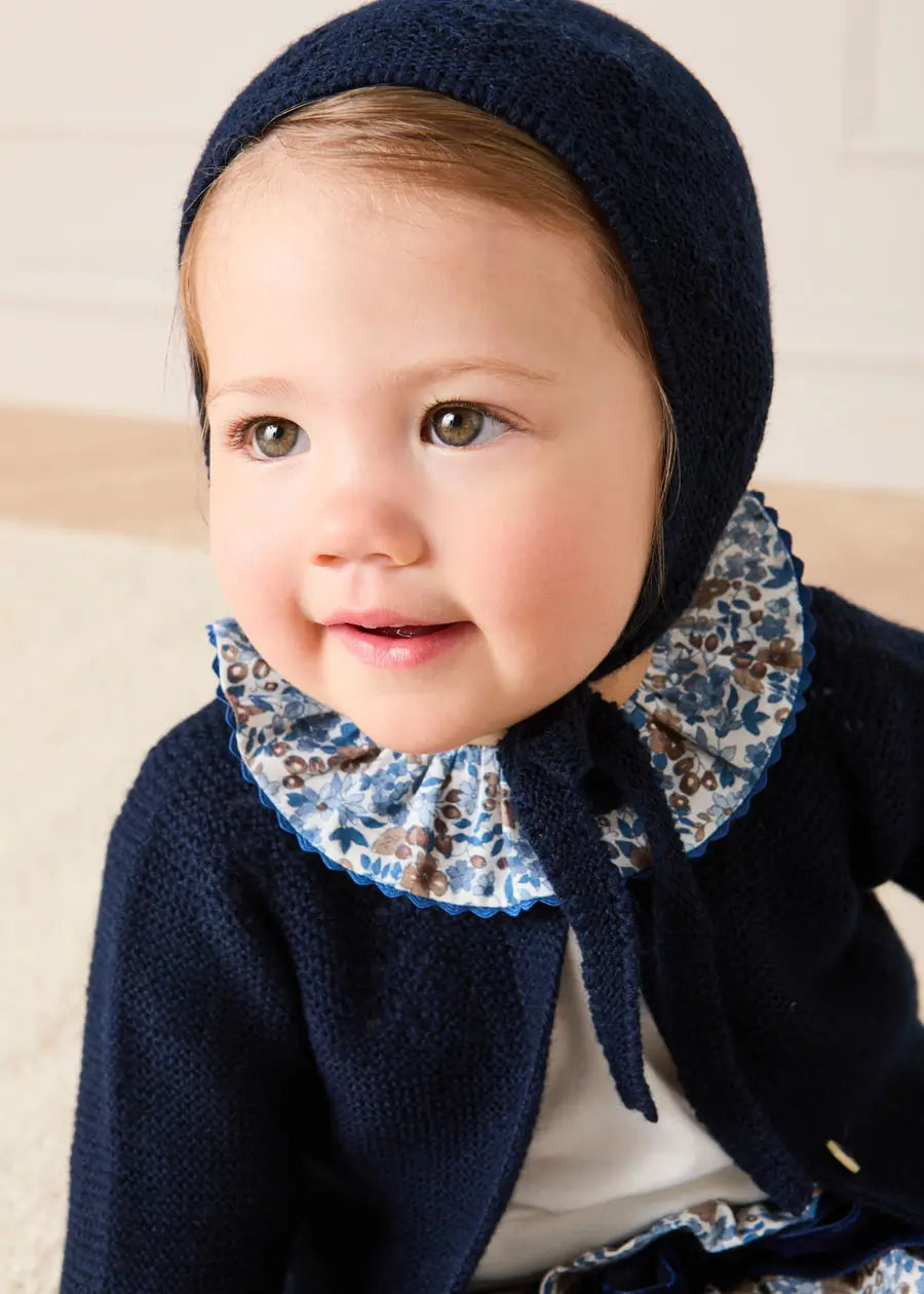 Beatrice Floral Ruffle Collar Long Sleeve Bodysuit in White (1mth-3yrs) Tops & Bodysuits from Pepa London US