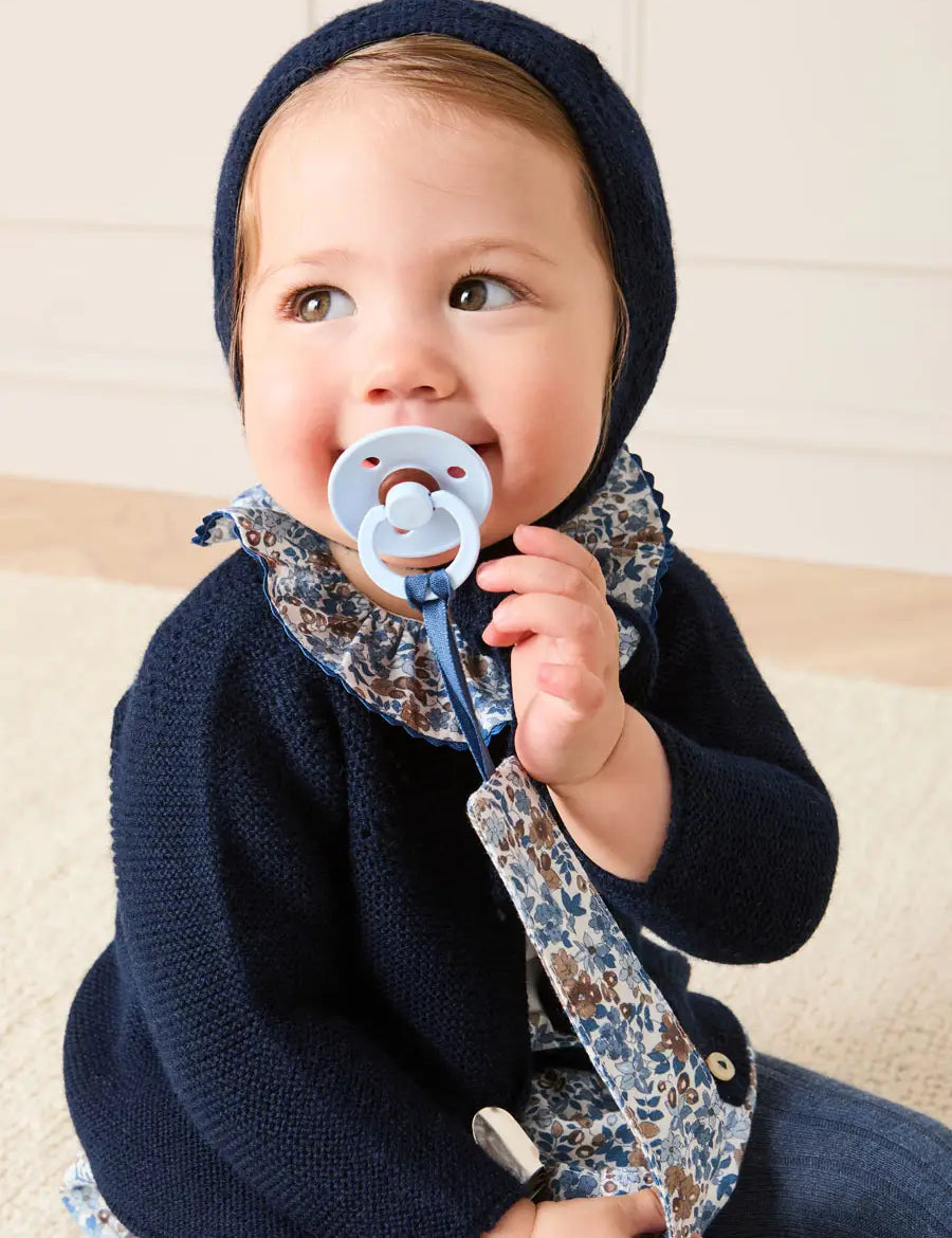 Beatrice Floral Dummy Clip Dummy Clip in Blue (OS) Accessories from Pepa London US