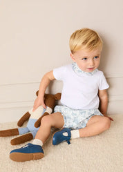 Audrey Toile Elasticated Waist Bloomers in Blue (1mth-12mths) BLOOMERS from Pepa London US