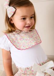 Adelaide Floral Medium Bow Hair Clip in Pink Hair Accessories from Pepa London US