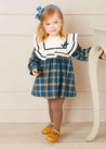 Windsor Tartan Dress in Blue (12mths-6yrs) Dresses  from Pepa London