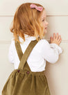 Velvet Embroidered Skirt with Braces in Green (12mths-3yrs) Skirts  from Pepa London US