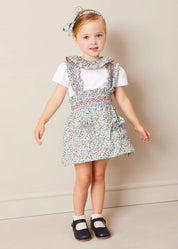 Evelyn Floral Ruffle Collar Top in Red (2-10yrs) TOPS & BODYSUITS from Pepa London US