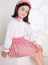 Vintage Gingham Check Skirt in Raspberry Red (3-10yrs) Skirts  from Pepa London US