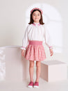 Vintage Gingham Check Skirt in Raspberry Red (3-10yrs) Skirts  from Pepa London US