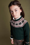 Classic Fair Isle Merino Wool Jumper in Green (12mths-10yrs) Knitwear from Pepa London US